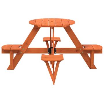 Picnic Table for 4 Kids with Umbrella Hole - Solid Wood Fir