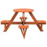 Picnic Table for 4 Kids with Umbrella Hole - Solid Wood Fir