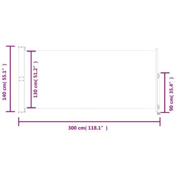 Retractable Side Awning 140x300 cm - Stylish Outdoor Privacy