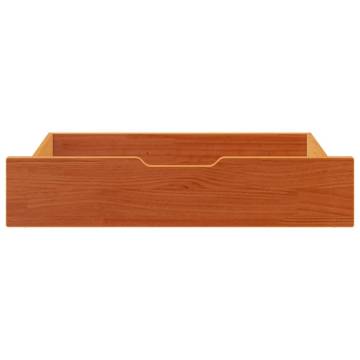 Under-Bed Drawers 2 pcs Wax Brown | Solid Pinewood Storage