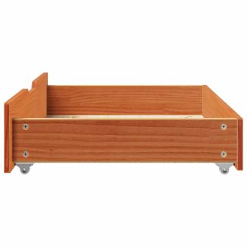 Under-Bed Drawers 2 pcs Wax Brown | Solid Pinewood Storage