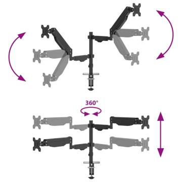 Dual Monitor Arm for 27" Screens - Adjustable & Durable