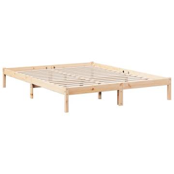 Extra Long Solid Wood Bed Frame 140x210 cm - Hipomarket