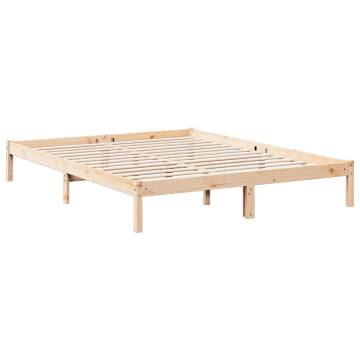 Extra Long Solid Wood Bed Frame 140x210 cm - Hipomarket