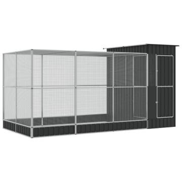 Aviary with Extension Silver 416x203x216 cm Steel | HipoMarket