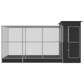 Aviary with Extension Silver 416x203x216 cm Steel | HipoMarket