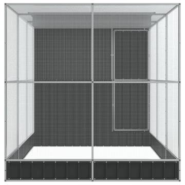 Aviary with Extension Silver 416x203x216 cm Steel | HipoMarket