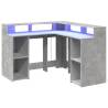 Concrete Grey Desk with LED Lights - Stylish & Functional