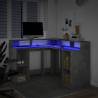 Concrete Grey Desk with LED Lights - Stylish & Functional