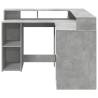 Concrete Grey Desk with LED Lights - Stylish & Functional