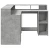 Concrete Grey Desk with LED Lights - Stylish & Functional