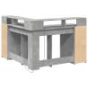 Concrete Grey Desk with LED Lights - Stylish & Functional