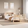  Bookcase Bed without Mattress 150x200 cm King Size Solid Wood Pine Colour natural Size 150 x 200 cm 