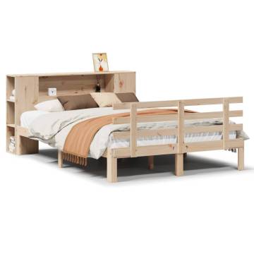 King Size Bookcase Bed – Solid Pine Wood – No Mattress