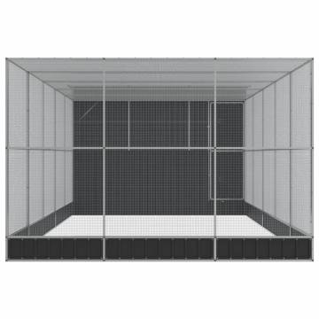 Aviary with Extension Silver - Durable Steel Bird Cage