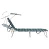 Folding Sun Lounger with Canopy - Leaf Print Aluminium