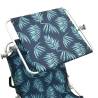 Folding Sun Lounger with Canopy - Leaf Print Aluminium