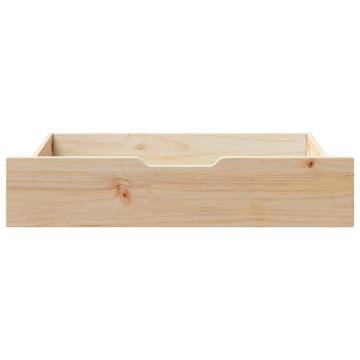 Under-Bed Drawers with Wheels - 2 pcs Solid Pine Storage