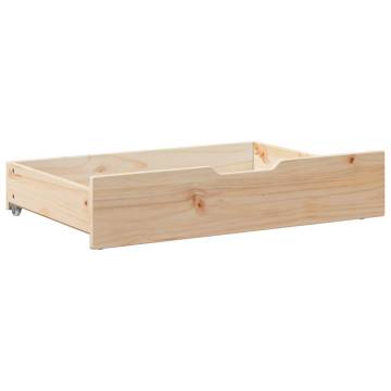 Under-Bed Drawers with Wheels - 2 pcs Solid Pine Storage