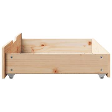 Under-Bed Drawers with Wheels - 2 pcs Solid Pine Storage