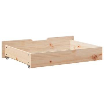 Under-Bed Drawers with Wheels - 2 pcs Solid Pine Storage