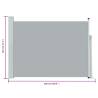 Patio Retractable Side Awning 120x500 cm - Grey | Hipomarket