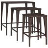 Garden Nesting Tables 3 pcs Brown Poly Rattan | Hipo Market