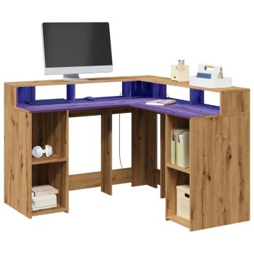 Desk with LED Lights - Artisan Oak | Hipomarket