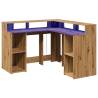 Desk with LED Lights - Artisan Oak | Hipomarket