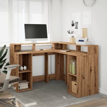 Desk with LED Lights - Artisan Oak | Hipomarket