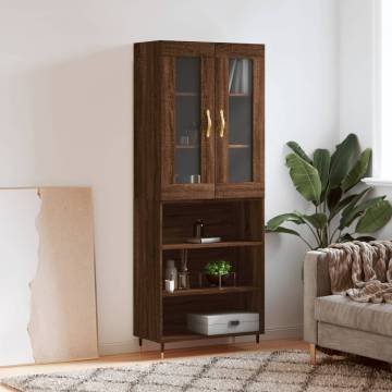 Elegant Highboard in Brown Oak - Stylish Storage Solution