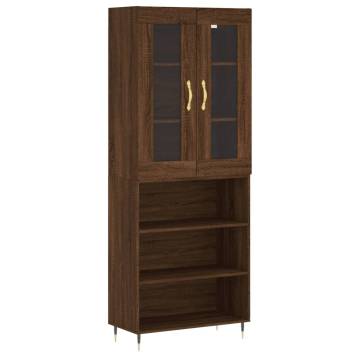 Elegant Highboard in Brown Oak - Stylish Storage Solution