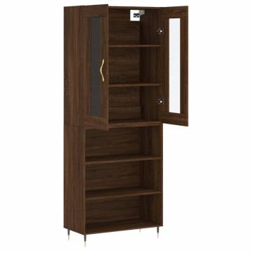 Elegant Highboard in Brown Oak - Stylish Storage Solution