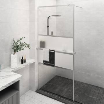 Chrome Walk-in Shower Wall with Shelf 80x195 cm | HipoMarket