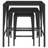 Garden Nesting Tables Set - 3 pcs Black Poly Rattan