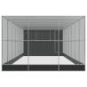 Aviary with Extension Silver 911x303x216 cm Steel - Hipomarket