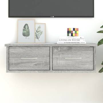 Grey Sonoma Wall Cabinet - 60x26x18.5 cm - Stylish Storage