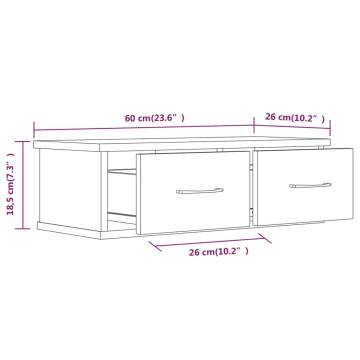 Grey Sonoma Wall Cabinet - 60x26x18.5 cm - Stylish Storage