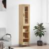 Highboard Sonoma Oak 34.5x34x180 cm Engineered Wood Colour sonoma oak Quantity in Package 1 Model 3 shelves 