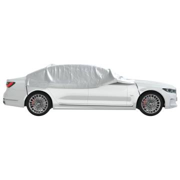 Half Car Cover with Hooks Silver XL - All-Weather Protection