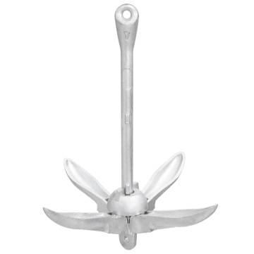 Folding Anchor with Rope Silver 4 kg - Durable Malleable Iron