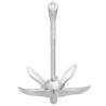 Folding Anchor with Rope Silver 4 kg - Durable Malleable Iron