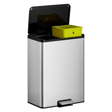 EKO Pedal Bin Essential 2x20 L Matte Silver | Stylish Waste Solution