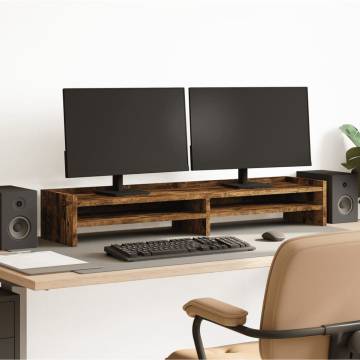 Monitor Stand Smoked Oak - Ergonomic & Durable | HipoMarket