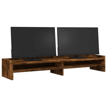 Monitor Stand Smoked Oak - Ergonomic & Durable | HipoMarket