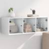 Wall Cabinet with Glass Doors White 102x37x35 cm Colour white Quantity in Package 1 Number of 