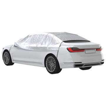 Half Car Cover with Hooks Silver M PEVA - Protect Your Vehicle