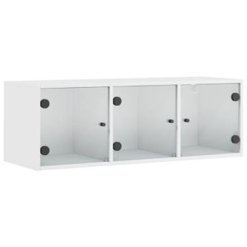 Wall Cabinet with Glass Doors White - Stylish Storage Solution