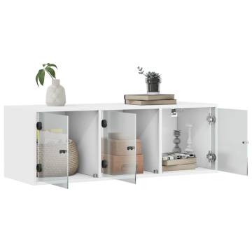 Wall Cabinet with Glass Doors White - Stylish Storage Solution