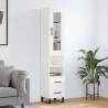 Highboard White 34.5x34x180 cm Engineered Wood Colour white Quantity in Package 1 Model 2 drawers 2 shelves 